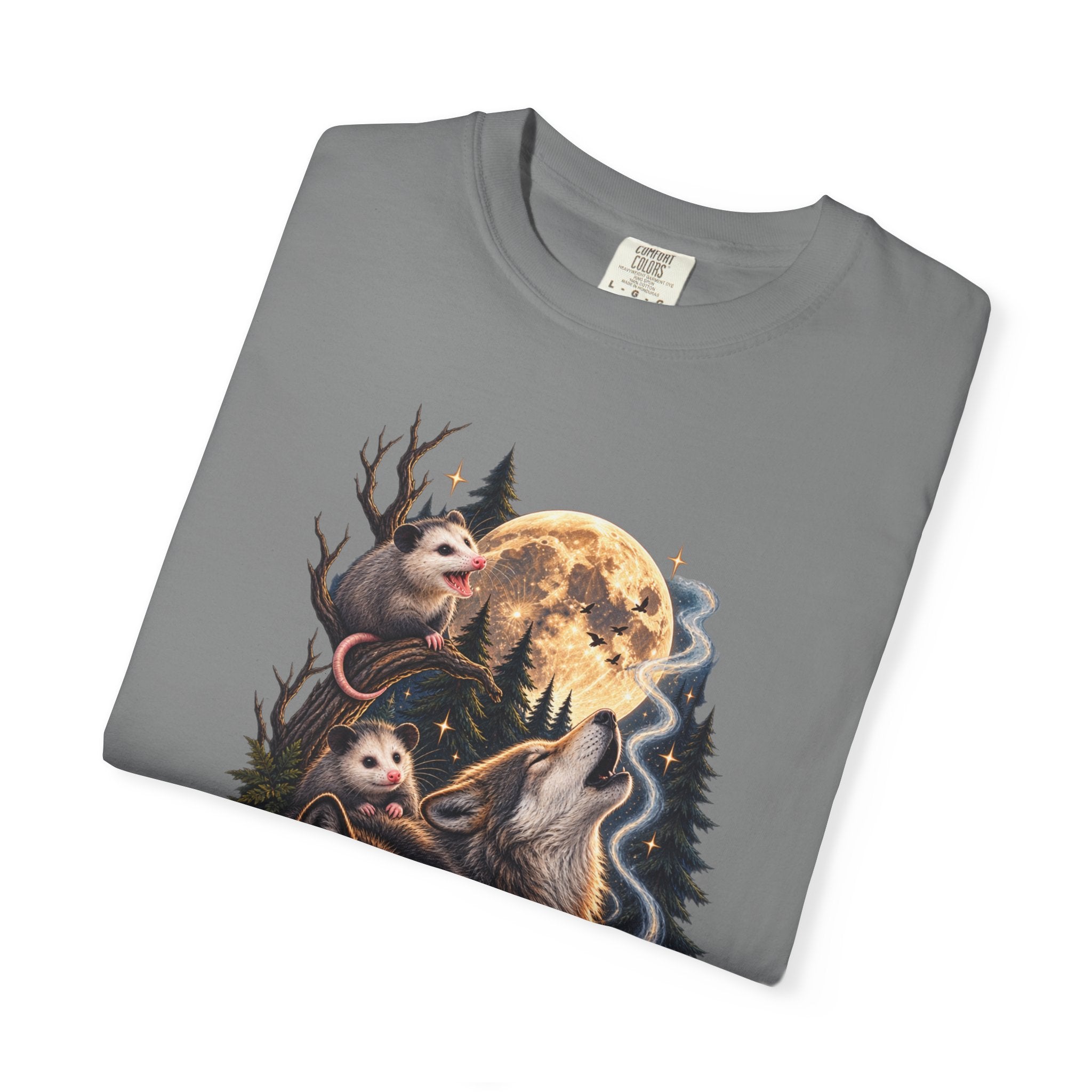 Wolf Moon Graphic T-Shirt — Wolves, Forest & Full Moon Nature Tee