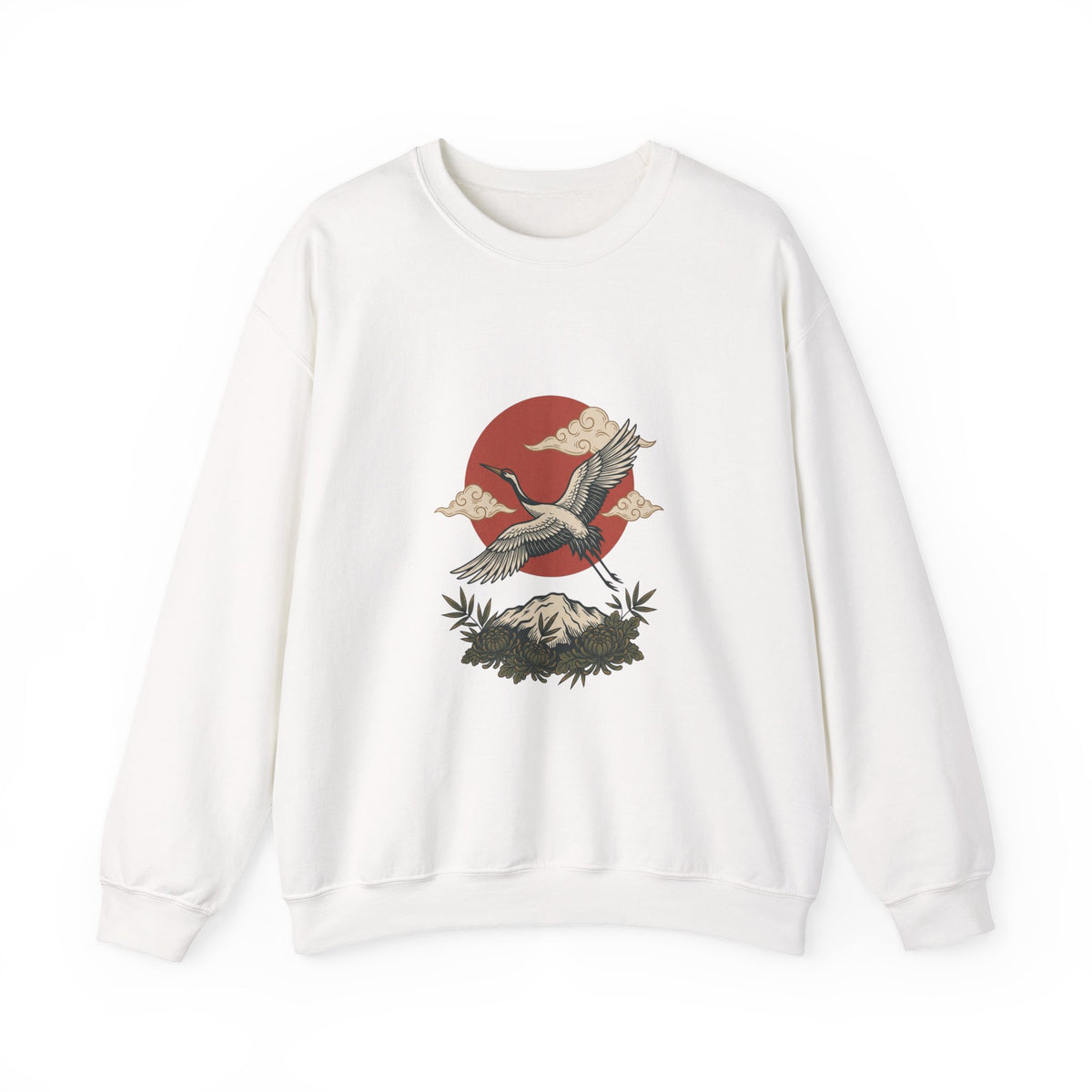 Vintage Flash Crane Sweatshirt | Traditional Tattoo-Inspired, Limited Palette