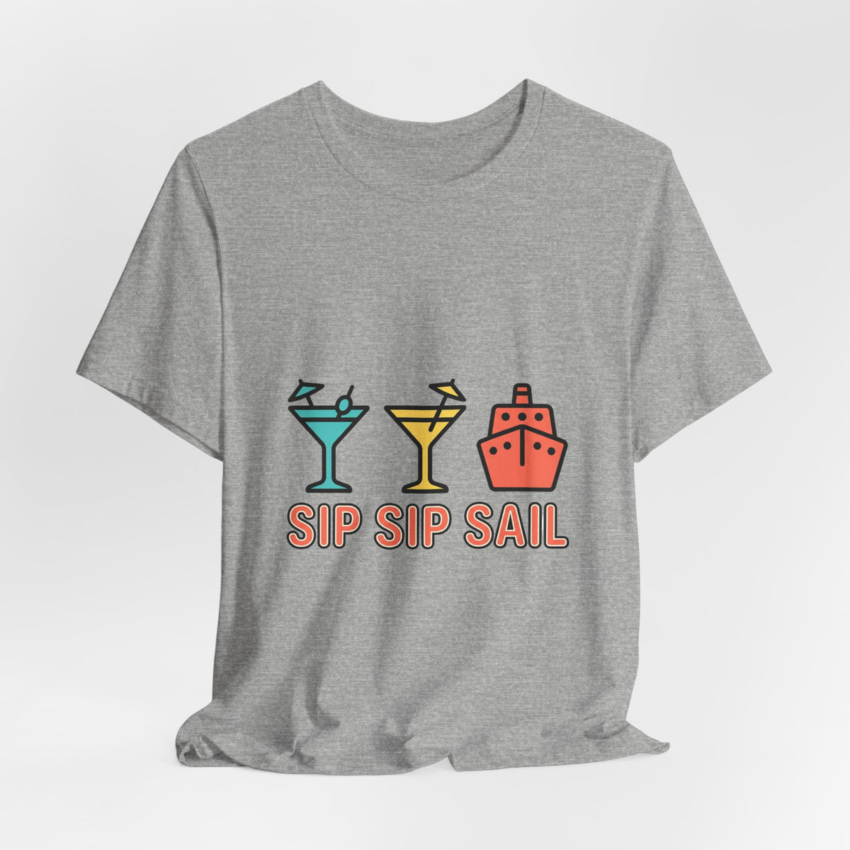 Sip Sip Sail Tee | Cruise Vacation Shirt, Nautical Cocktail Design