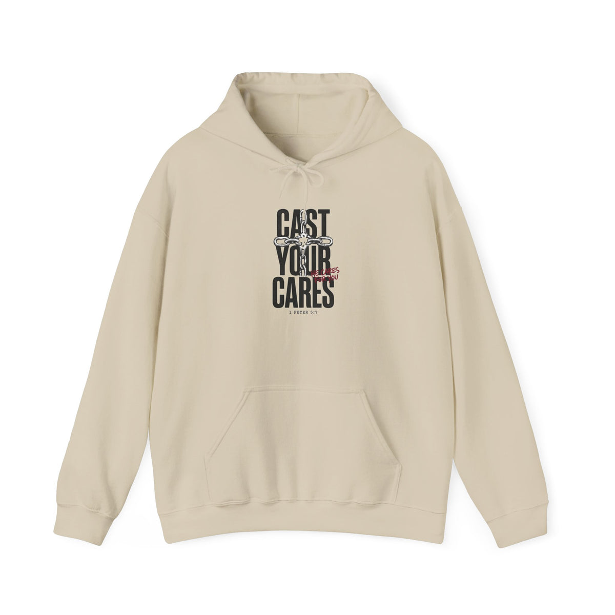 Cast Your Cares Hoodie | Christian Streetwear, Scripture Typography