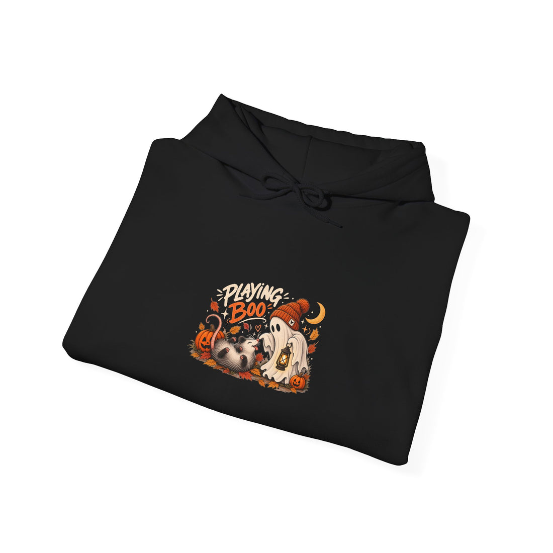 Halloween Cat "Boo" Hoodie - Cute Pumpkin & Black Cat Fall Sweatshirt