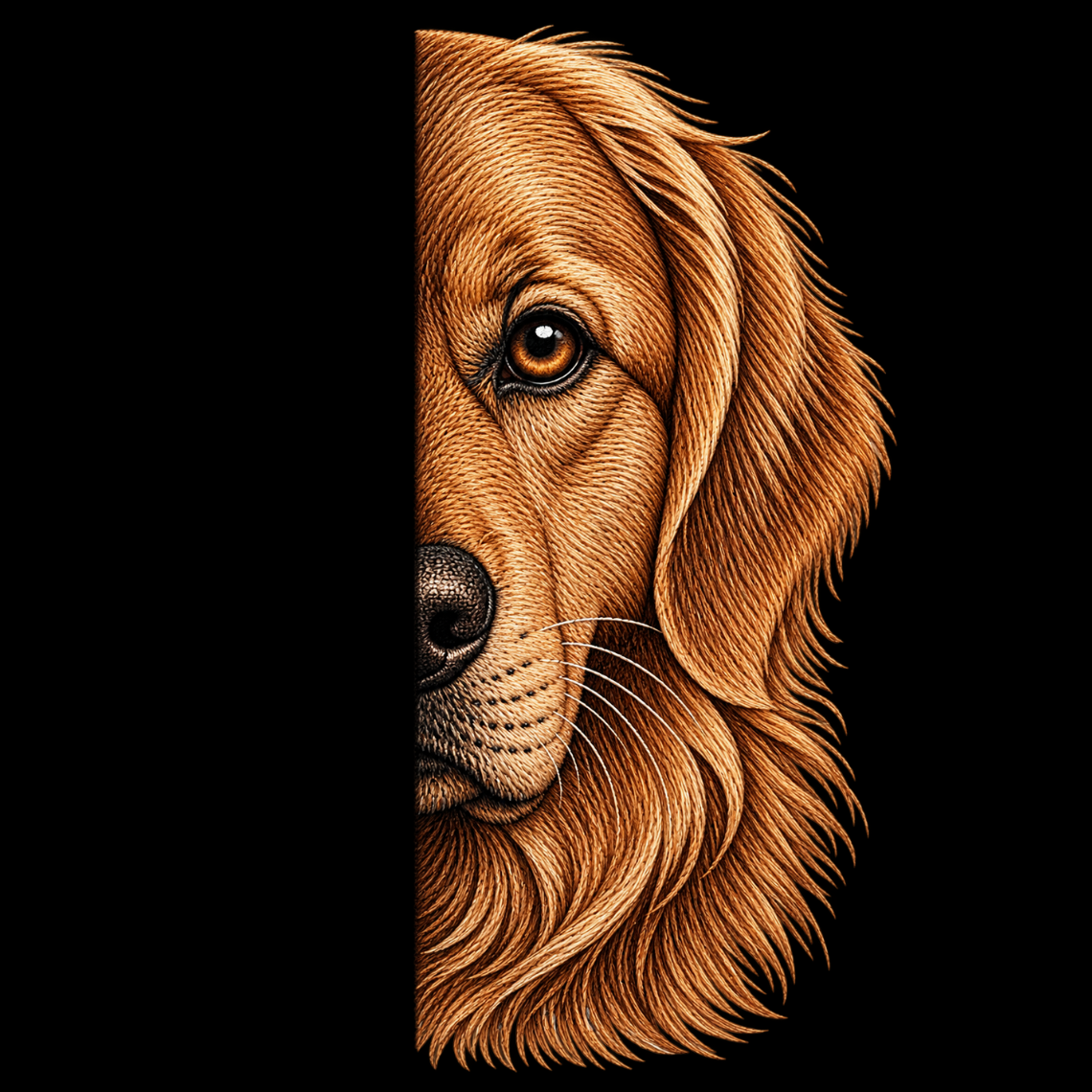 Golden Retriever Dog Embroidery Design