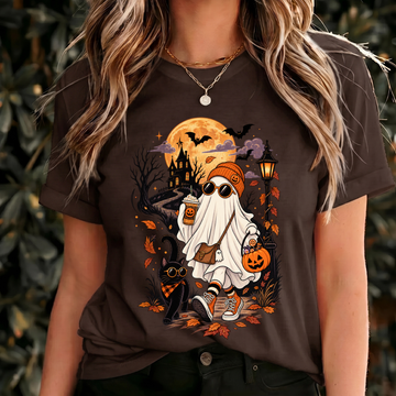 Funny Ghost Shirts, Halloween Shirts Spooky Season, Halloween Graphic Tee Cute, Halloween Shirt Retro Design, Cozy Halloween T-shirt