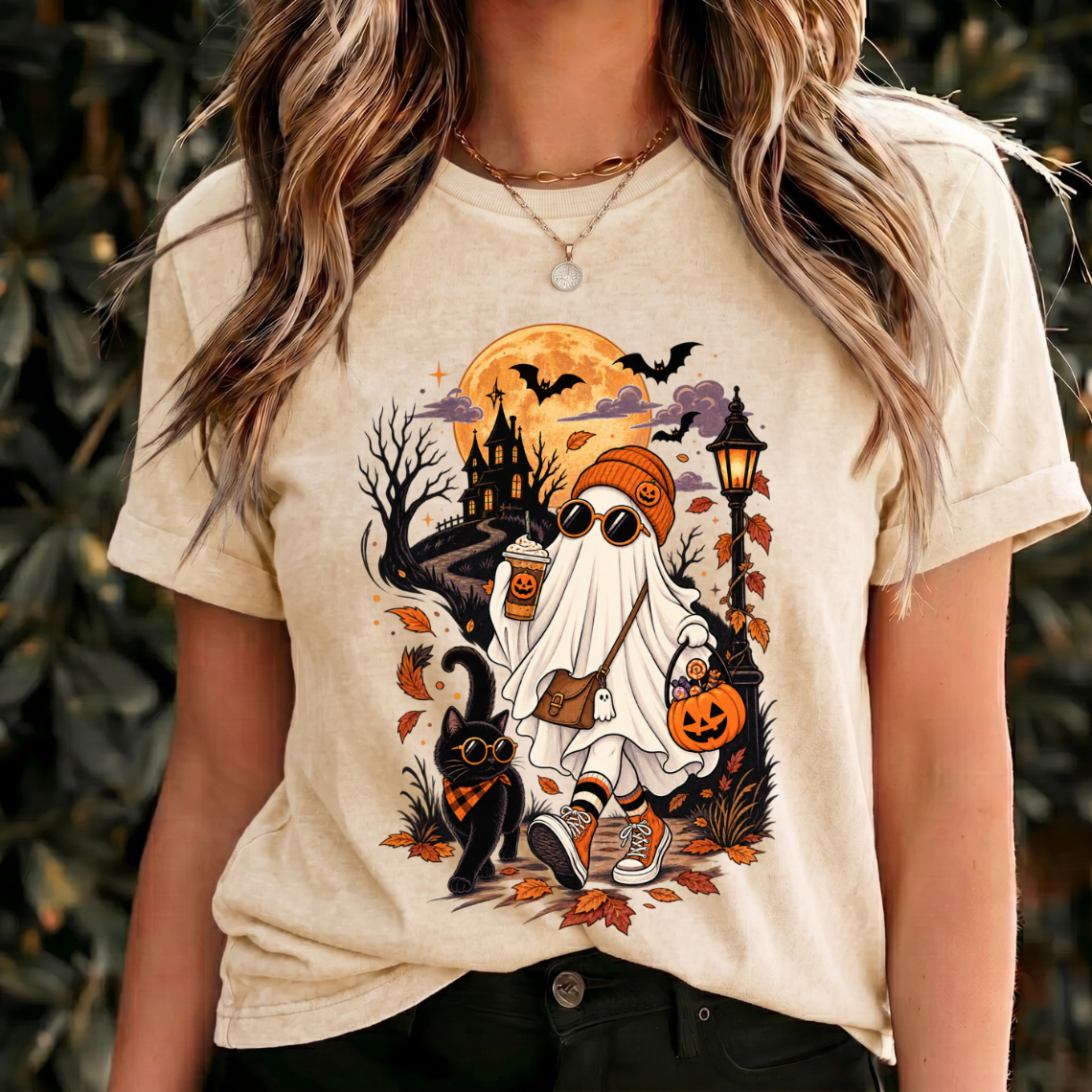 Funny Ghost Shirts, Halloween Shirts Spooky Season, Halloween Graphic Tee Cute, Halloween Shirt Retro Design, Cozy Halloween T-shirt