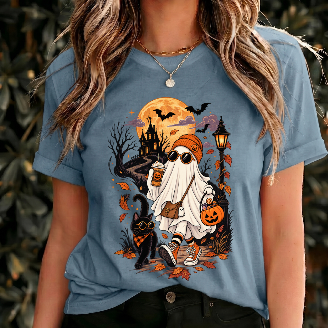 Funny Ghost Shirts, Halloween Shirts Spooky Season, Halloween Graphic Tee Cute, Halloween Shirt Retro Design, Cozy Halloween T-shirt