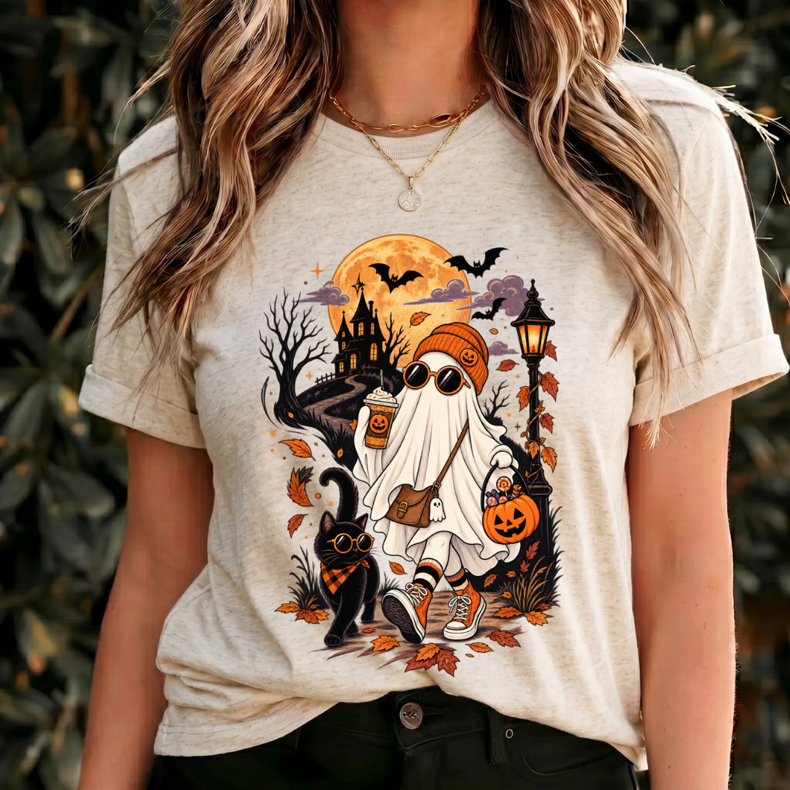 Funny Ghost Shirts, Halloween Shirts Spooky Season, Halloween Graphic Tee Cute, Halloween Shirt Retro Design, Cozy Halloween T-shirt