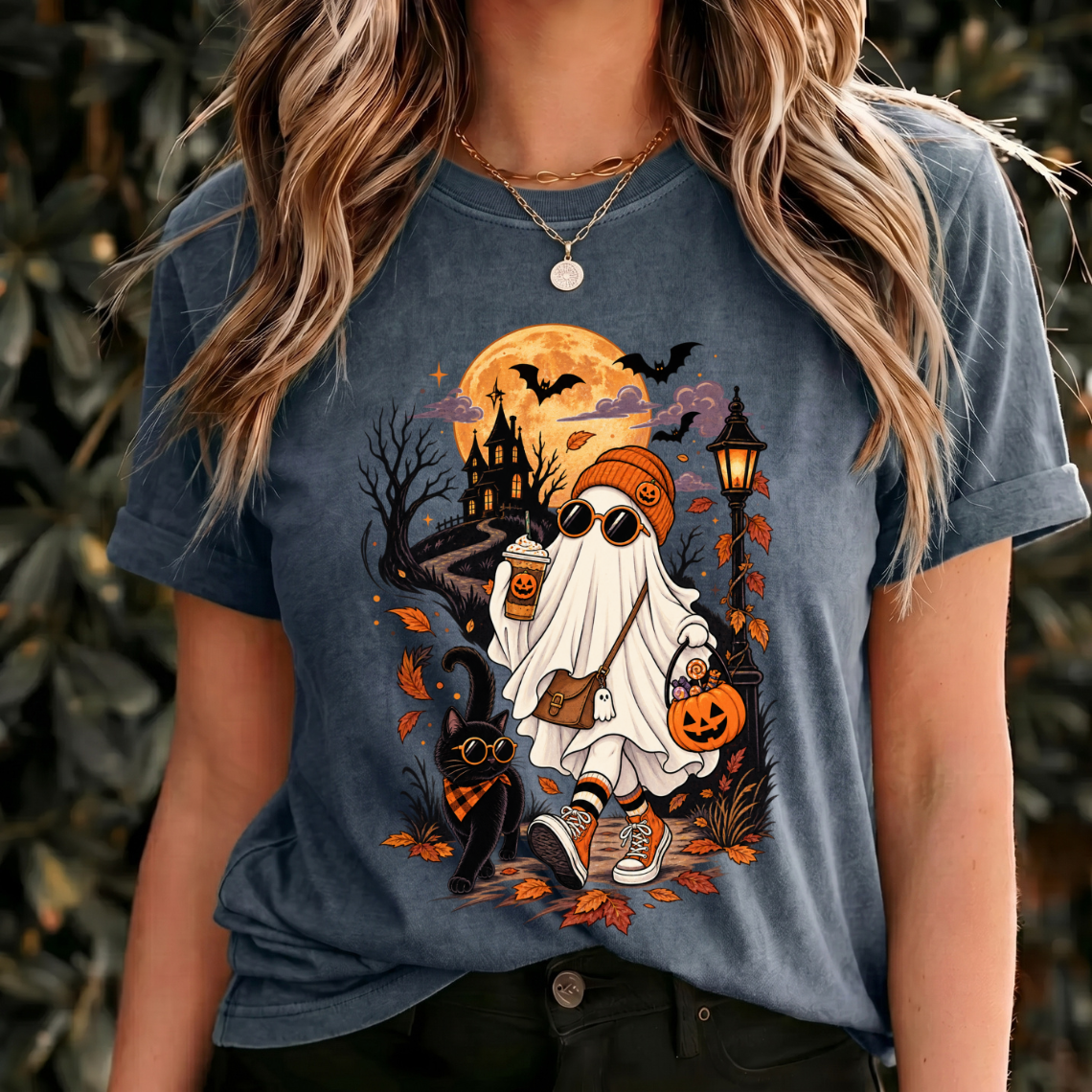 Funny Ghost Shirts, Halloween Shirts Spooky Season, Halloween Graphic Tee Cute, Halloween Shirt Retro Design, Cozy Halloween T-shirt