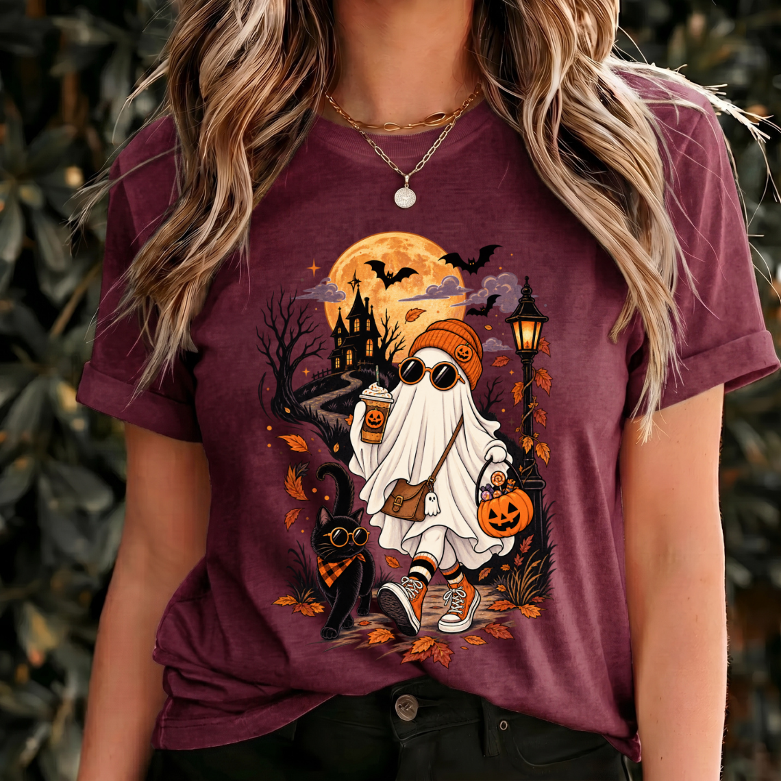 Funny Ghost Shirts, Halloween Shirts Spooky Season, Halloween Graphic Tee Cute, Halloween Shirt Retro Design, Cozy Halloween T-shirt