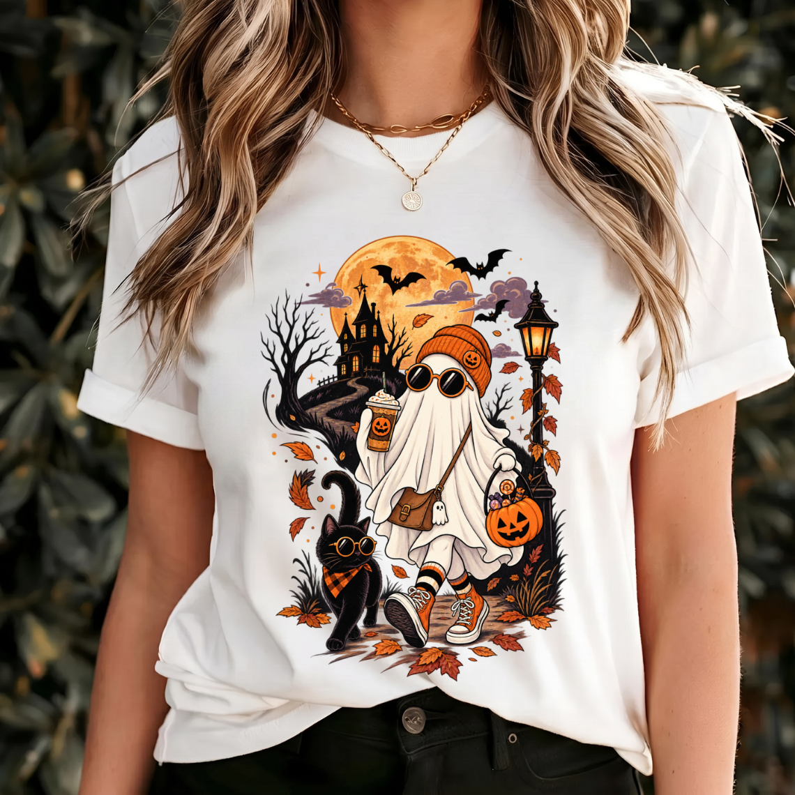 Funny Ghost Shirts, Halloween Shirts Spooky Season, Halloween Graphic Tee Cute, Halloween Shirt Retro Design, Cozy Halloween T-shirt