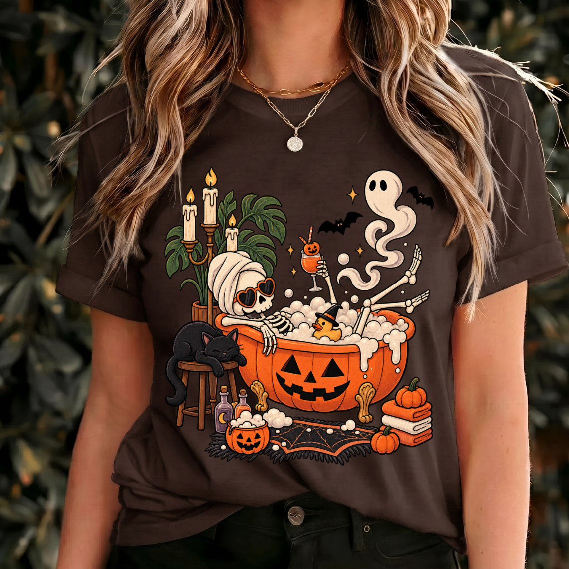 Skeleton Tshirt Womens, Cute Halloween Tshirt Vintage, Halloween Graphic Tee Cute, Halloween Shirt Retro Design, Cozy Halloween Shirt