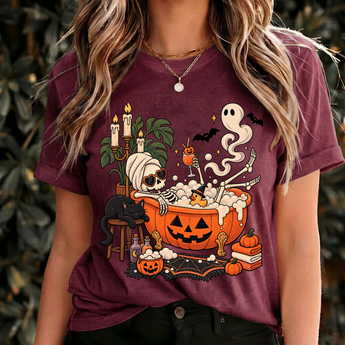 Skeleton Tshirt Womens, Cute Halloween Tshirt Vintage, Halloween Graphic Tee Cute, Halloween Shirt Retro Design, Cozy Halloween Shirt
