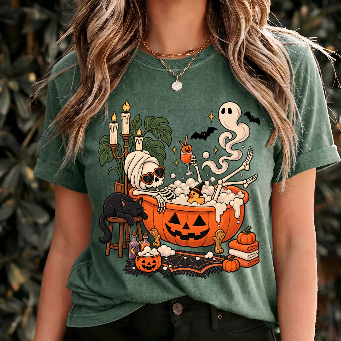 Skeleton Tshirt Womens, Cute Halloween Tshirt Vintage, Halloween Graphic Tee Cute, Halloween Shirt Retro Design, Cozy Halloween Shirt
