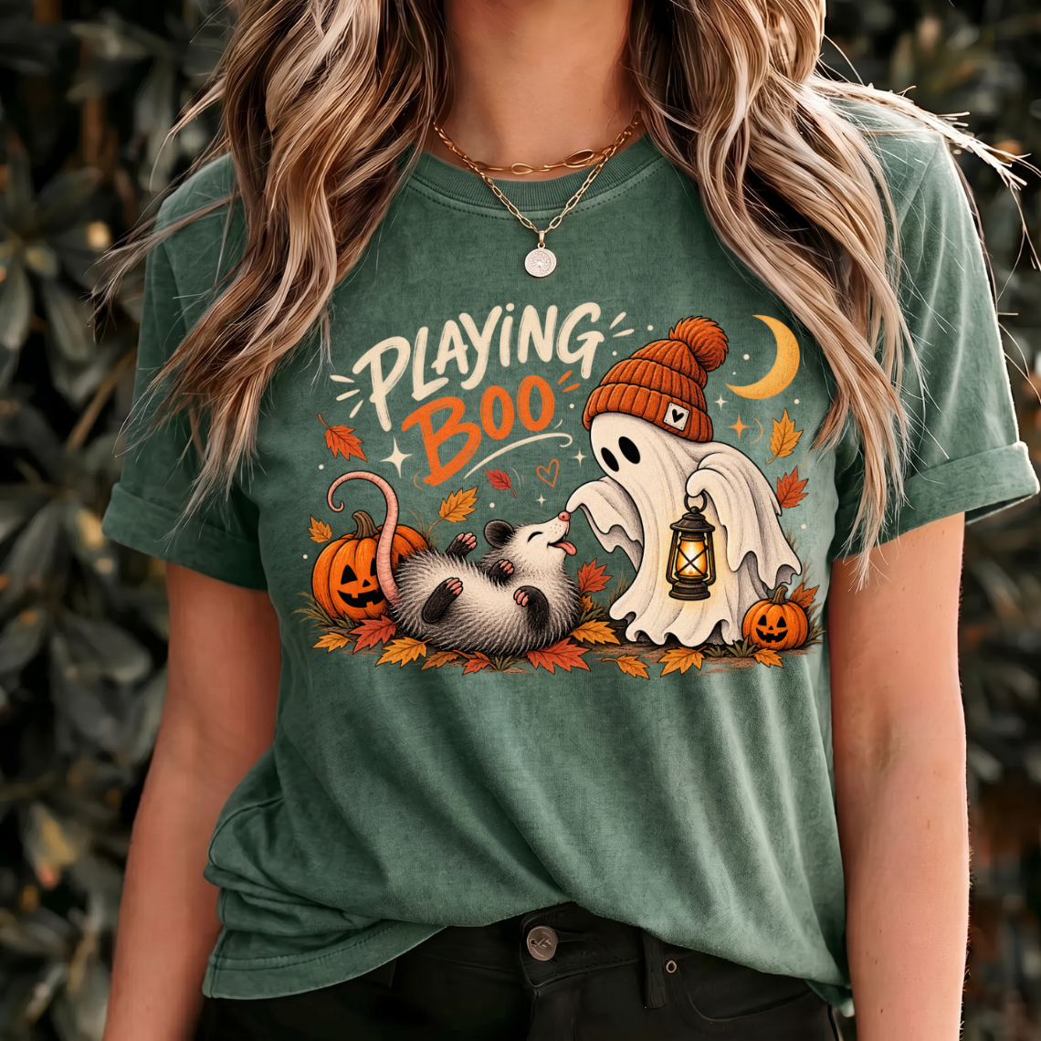 Playing Boo Halloween Shirt, Cute Ghost Opossum Tee, Fall Halloween Shirt, Spooky Animal Design, Autumn Opossum Lover Gift