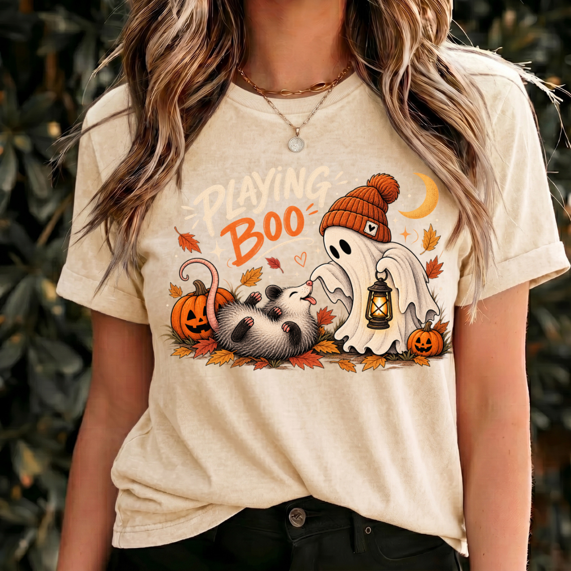 Playing Boo Halloween Shirt, Cute Ghost Opossum Tee, Fall Halloween Shirt, Spooky Animal Design, Autumn Opossum Lover Gift