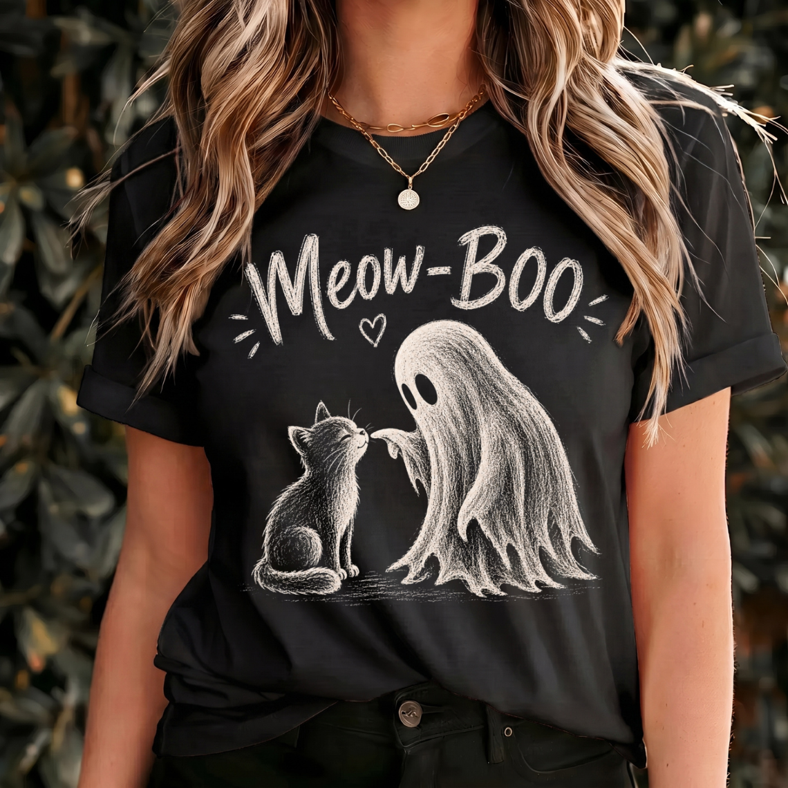 Meow Boo Halloween Shirt, Cute Ghost Cat Shirt, Spooky Cat Tee, Vintage Halloween Design, Black Cat Lover Gift, Cozy Spooky