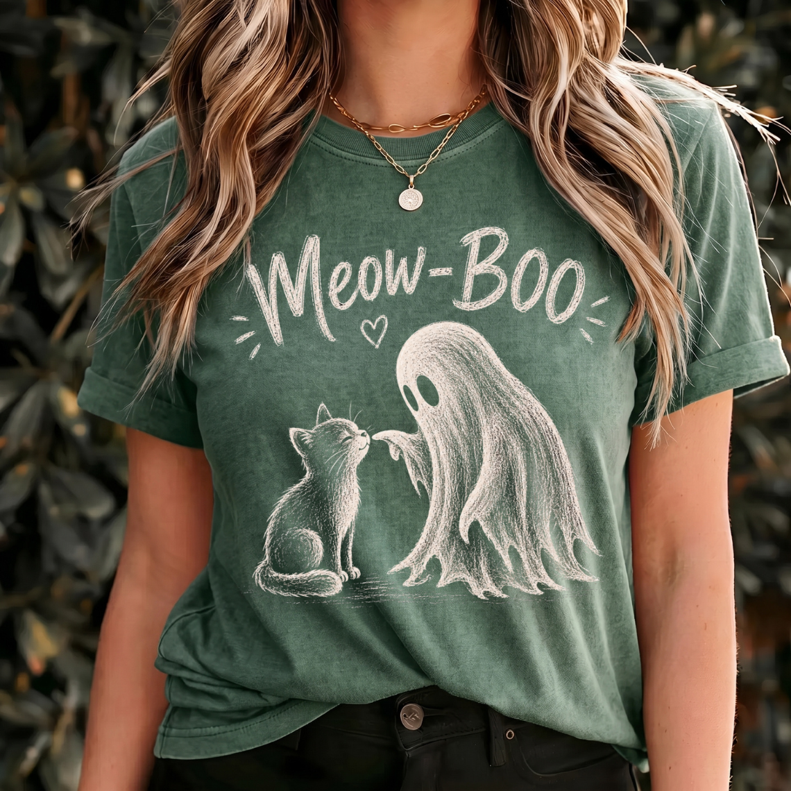 Meow Boo Halloween Shirt, Cute Ghost Cat Shirt, Spooky Cat Tee, Vintage Halloween Design, Black Cat Lover Gift, Cozy Spooky