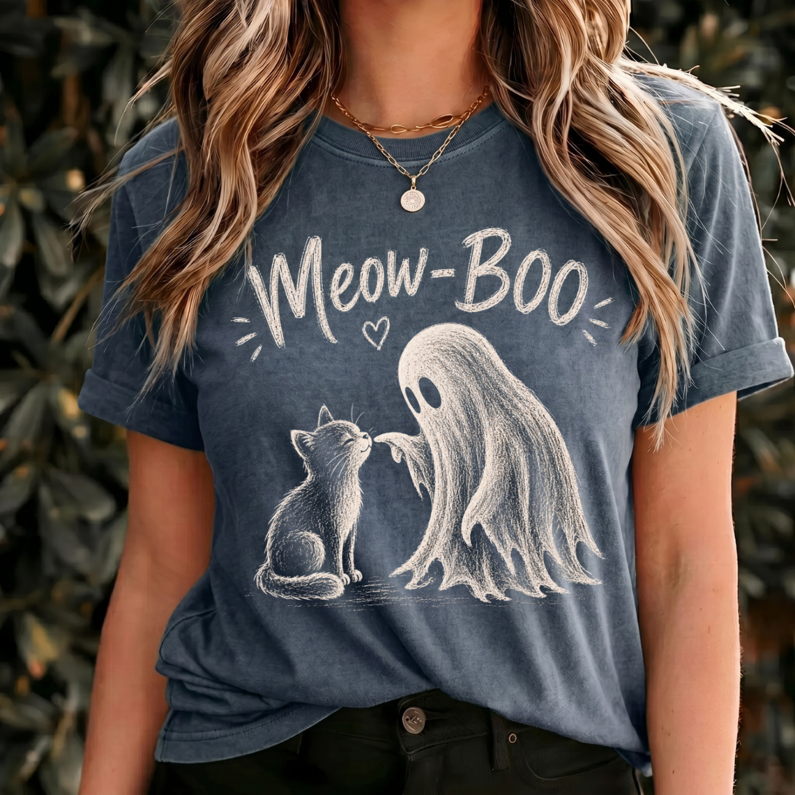 Meow Boo Halloween Shirt, Cute Ghost Cat Shirt, Spooky Cat Tee, Vintage Halloween Design, Black Cat Lover Gift, Cozy Spooky