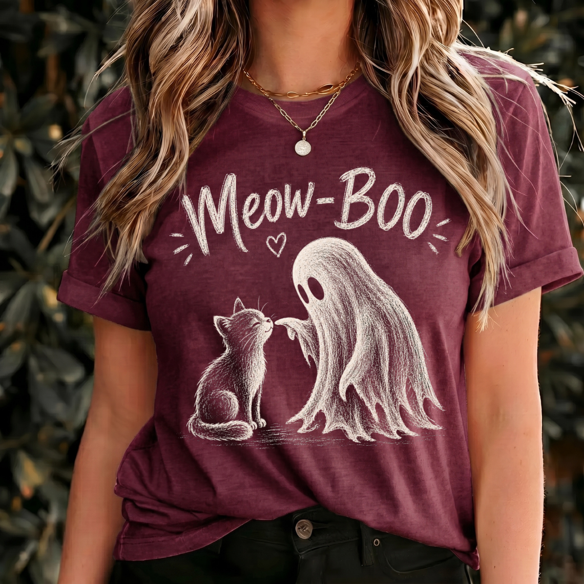 Meow Boo Halloween Shirt, Cute Ghost Cat Shirt, Spooky Cat Tee, Vintage Halloween Design, Black Cat Lover Gift, Cozy Spooky