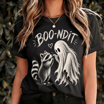 Boo and Kiss Halloween Shirt, Cute Ghost Raccoon Tee, Spooky Animal Shirt, Vintage Halloween Graphic, Raccoon Lover Gift