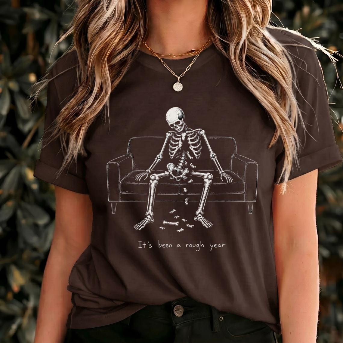 It's Been a Rough Year Shirt, Funny Skeleton Tee, Dark Humor T Shirt, Vintage Skeleton Shirt, Gothic Spooky Gift
