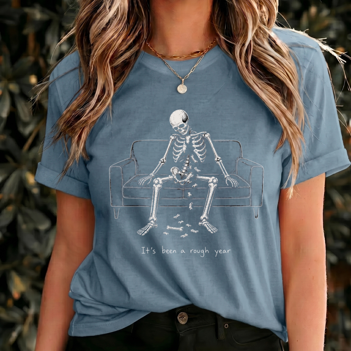 It's Been a Rough Year Shirt, Funny Skeleton Tee, Dark Humor T Shirt, Vintage Skeleton Shirt, Gothic Spooky Gift