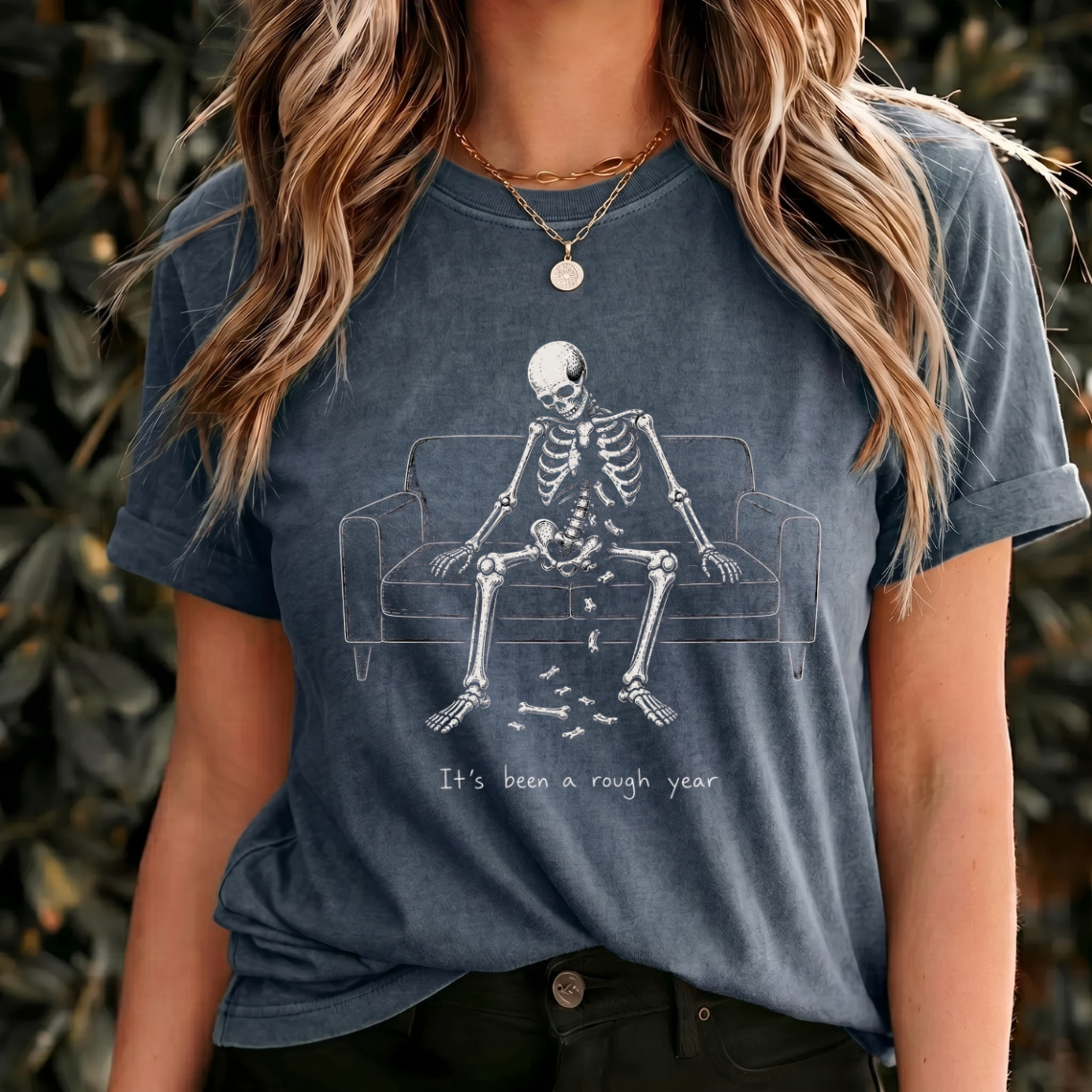 It's Been a Rough Year Shirt, Funny Skeleton Tee, Dark Humor T Shirt, Vintage Skeleton Shirt, Gothic Spooky Gift