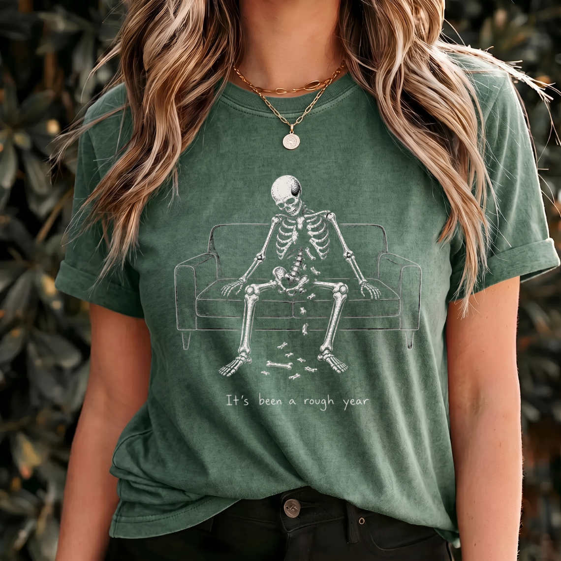 It's Been a Rough Year Shirt, Funny Skeleton Tee, Dark Humor T Shirt, Vintage Skeleton Shirt, Gothic Spooky Gift