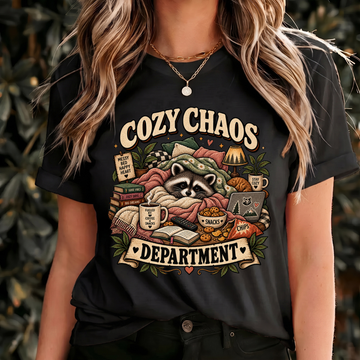 Cozy Raccoon Shirt, Cozy Chaos Department Tee, Funny Vintage Animal Gift