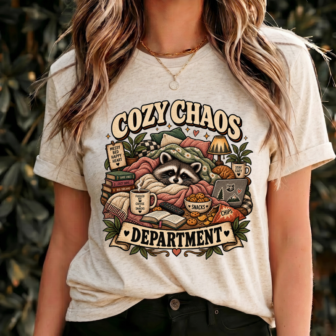 Cozy Raccoon Shirt, Cozy Chaos Department Tee, Funny Vintage Animal Gift