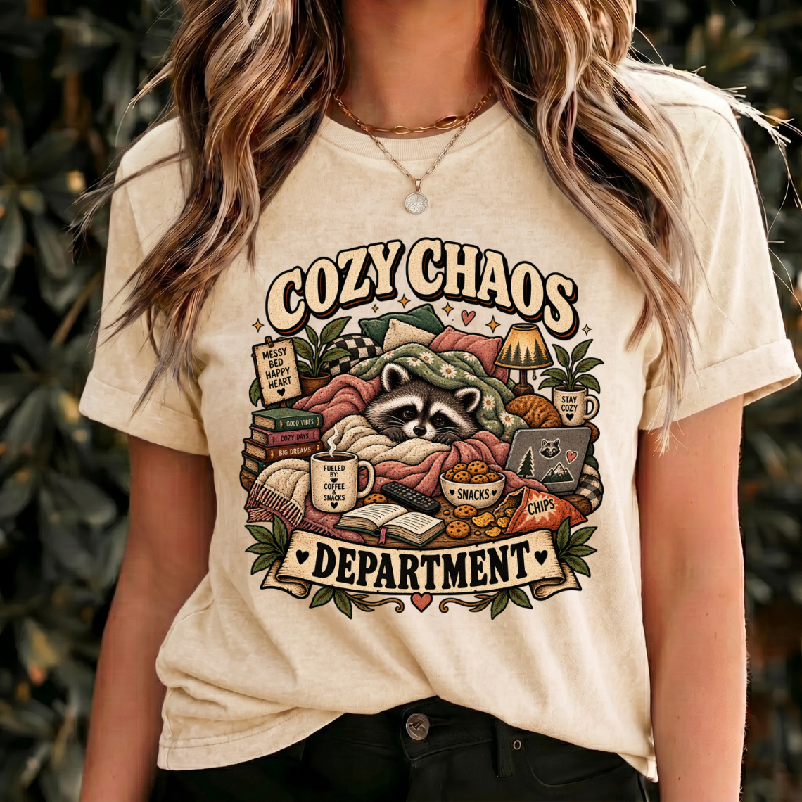 Cozy Raccoon Shirt, Cozy Chaos Department Tee, Funny Vintage Animal Gift
