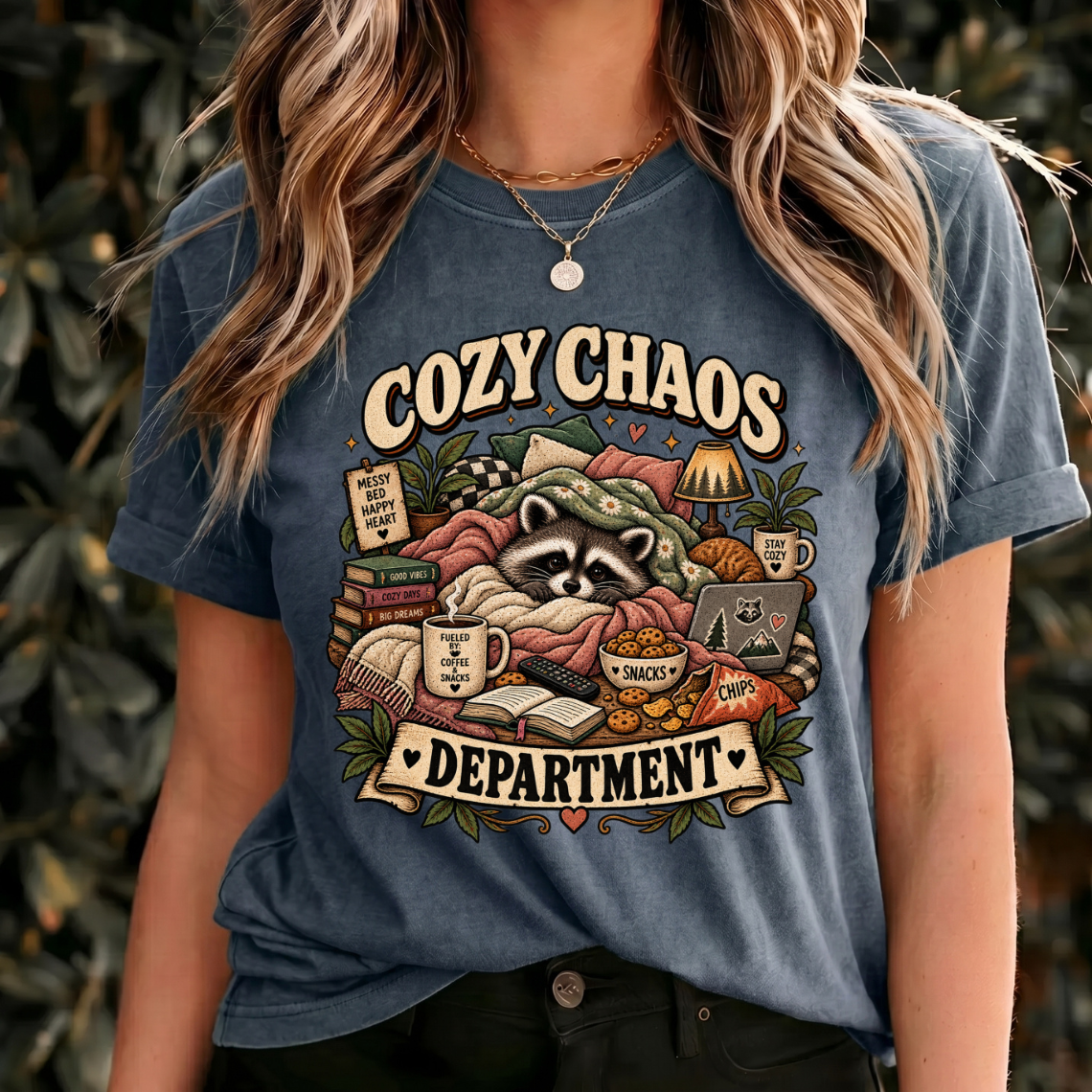 Cozy Raccoon Shirt, Cozy Chaos Department Tee, Funny Vintage Animal Gift