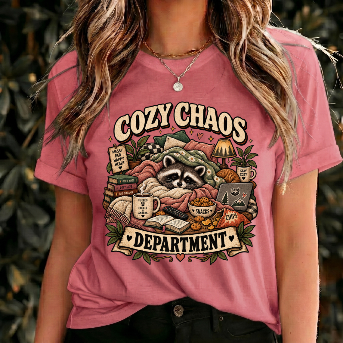 Cozy Raccoon Shirt, Cozy Chaos Department Tee, Funny Vintage Animal Gift