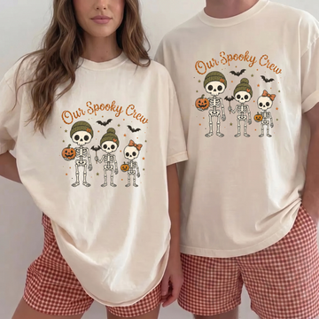 Our Spooky Crew Shirt, Skeleton Family Halloween Shirt, Cute Halloween Family Tee, Spooky Season Shirt, Matching Family Shirt