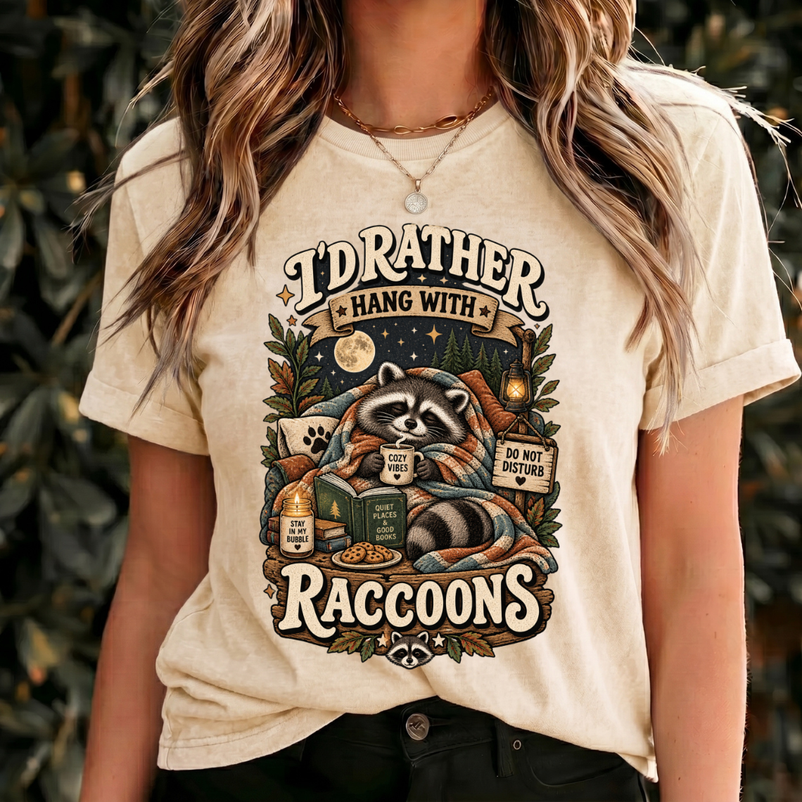I'd Rather Hang With Raccoons Shirt, Funny Raccoon Lover Tee, Cozy Animal Gift