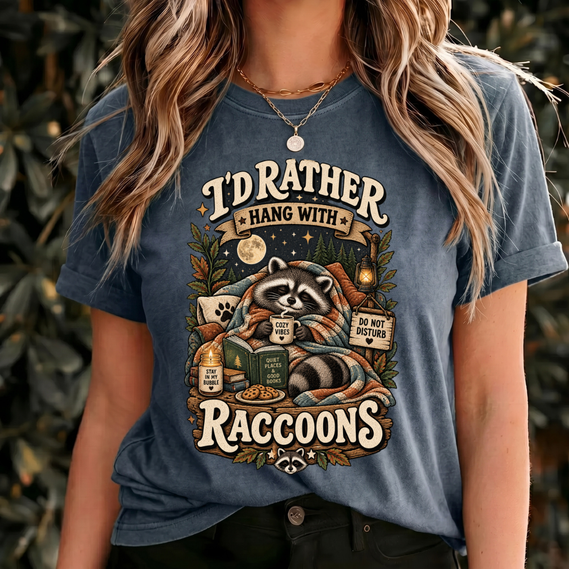 I'd Rather Hang With Raccoons Shirt, Funny Raccoon Lover Tee, Cozy Animal Gift