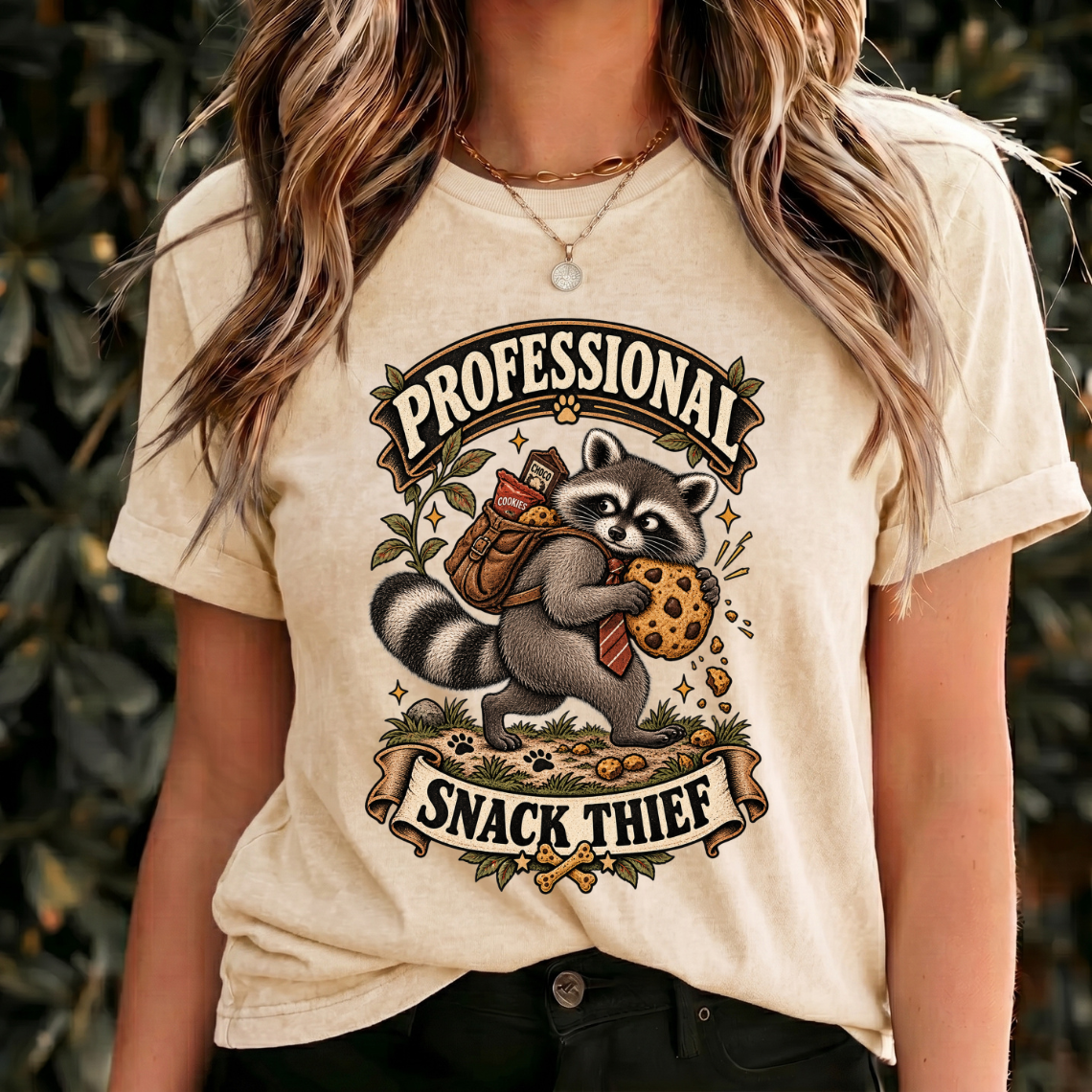 Funny Raccoon Shirt, Professional Snack Thief Tee, Vintage Animal Gift