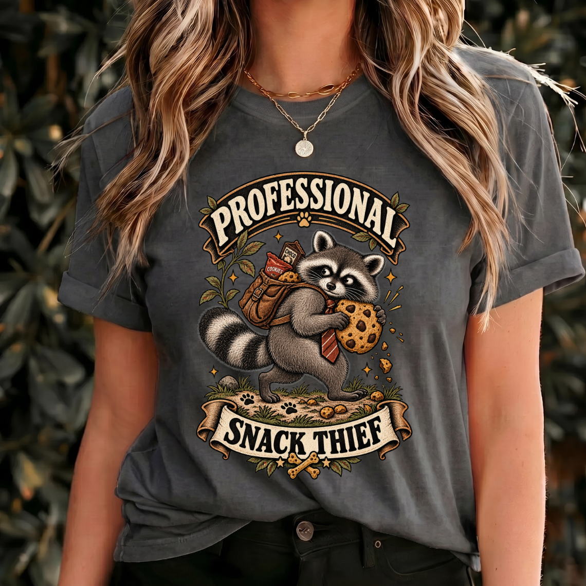 Funny Raccoon Shirt, Professional Snack Thief Tee, Vintage Animal Gift