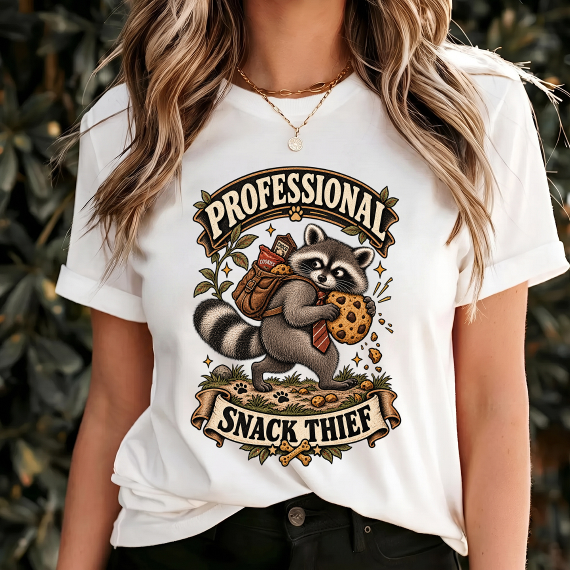 Funny Raccoon Shirt, Professional Snack Thief Tee, Vintage Animal Gift