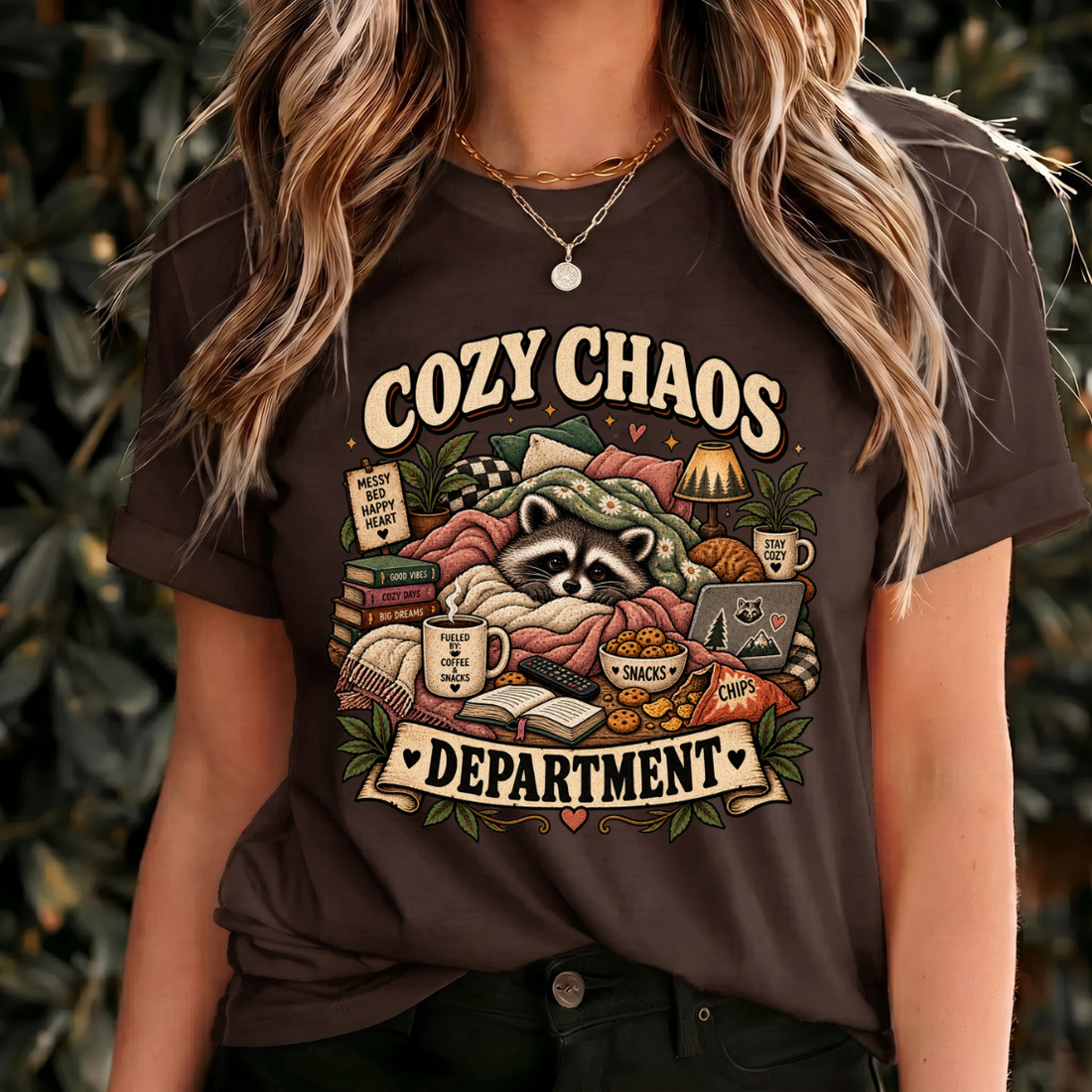 Cozy Raccoon Shirt, Cozy Chaos Department Tee, Funny Vintage Animal Gift