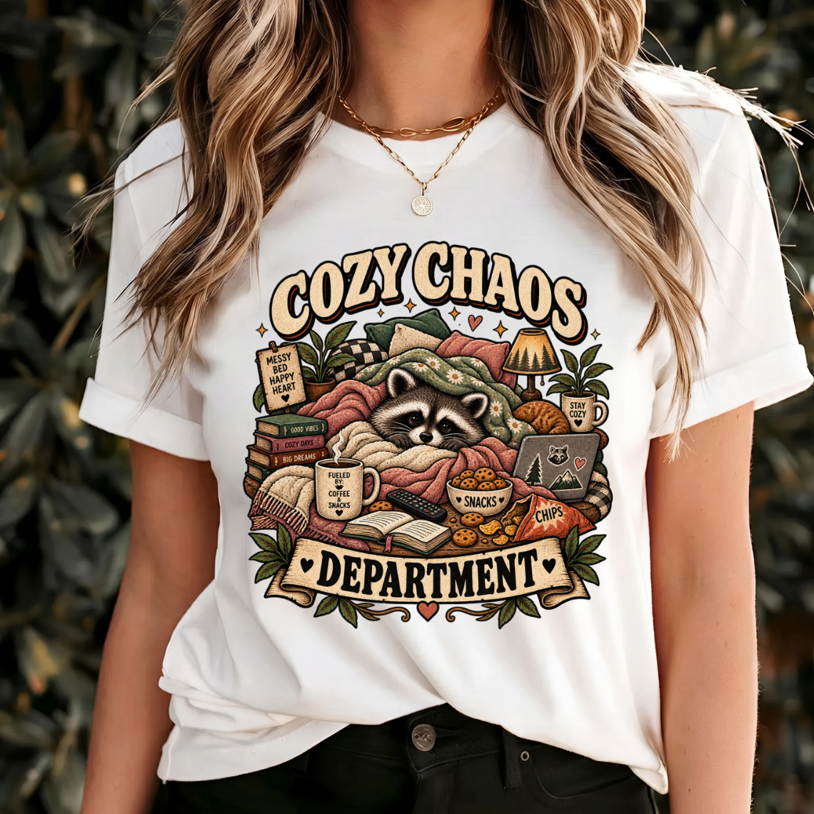 Cozy Raccoon Shirt, Cozy Chaos Department Tee, Funny Vintage Animal Gift