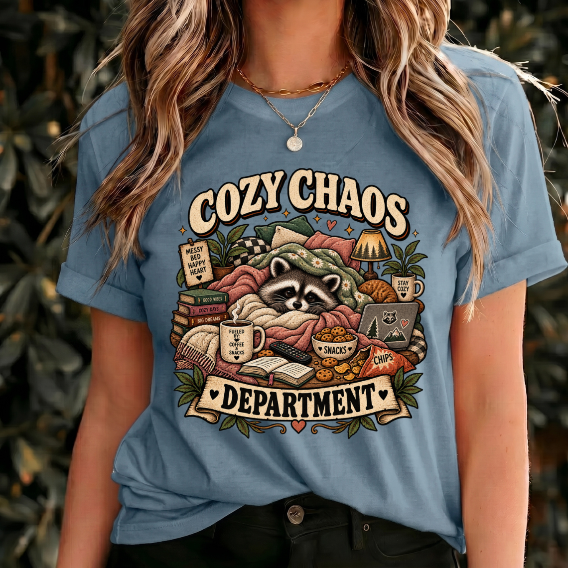 Cozy Raccoon Shirt, Cozy Chaos Department Tee, Funny Vintage Animal Gift