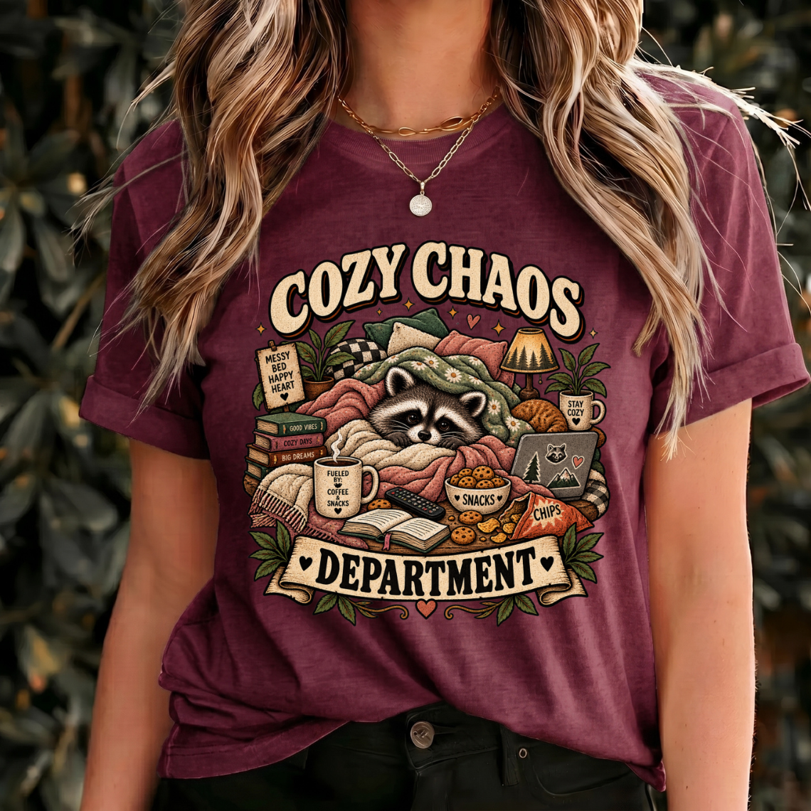 Cozy Raccoon Shirt, Cozy Chaos Department Tee, Funny Vintage Animal Gift