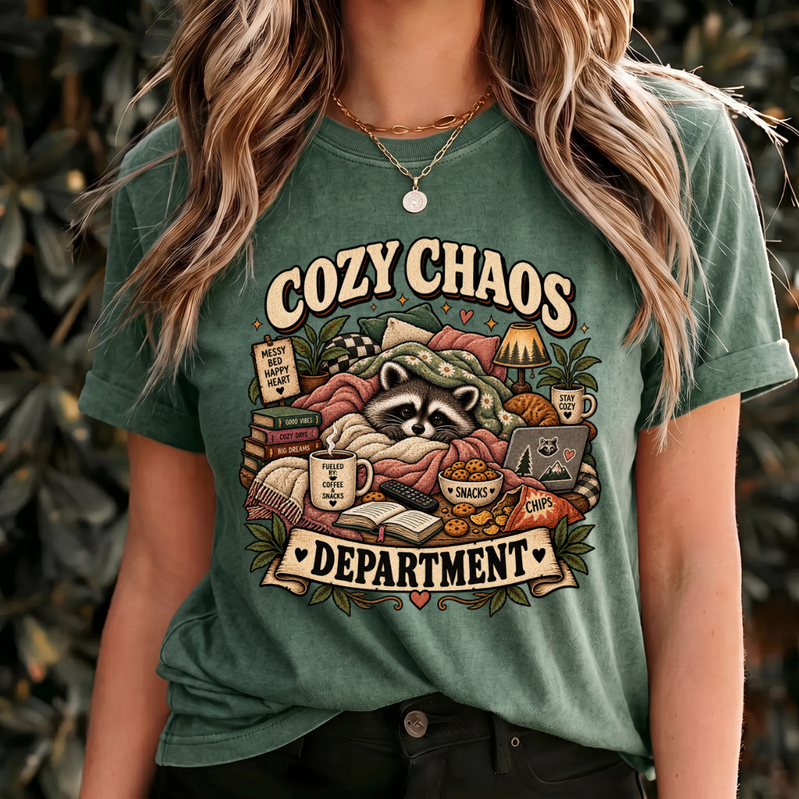 Cozy Raccoon Shirt, Cozy Chaos Department Tee, Funny Vintage Animal Gift
