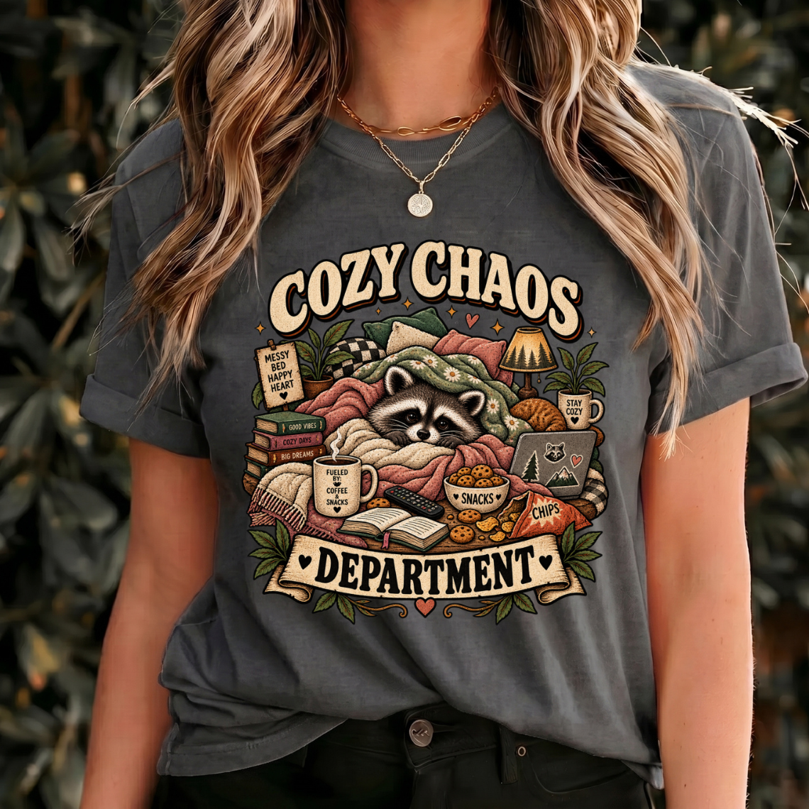 Cozy Raccoon Shirt, Cozy Chaos Department Tee, Funny Vintage Animal Gift