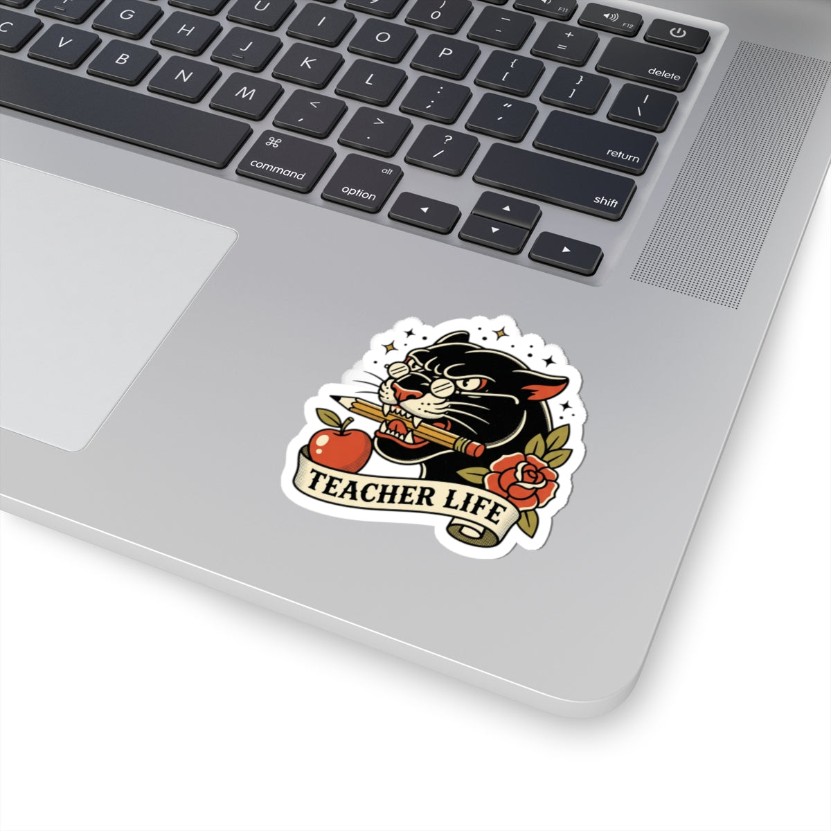 Teacher Life Panther Sticker | Traditional Tattoo Flash, Floral Banner
