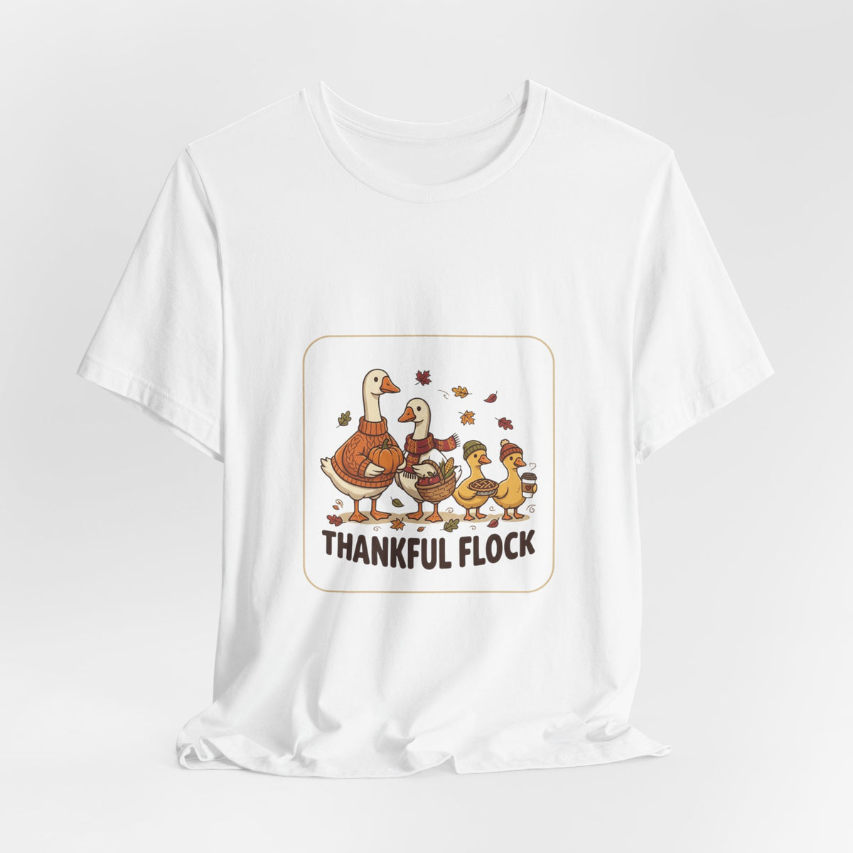 Thankful Flock Turkey Family Tee | Thanksgiving, Harvest Autumn Shirt
