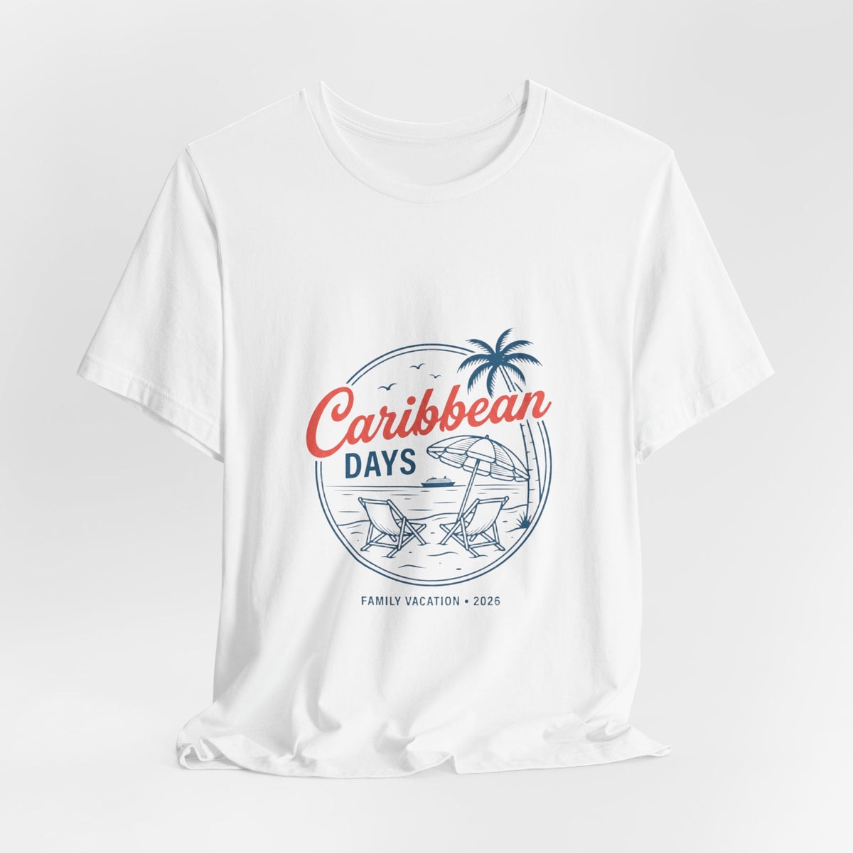 Caribbean Days Beach Scene Tee | Cruise Vacation Shirt, Nautical Tropical
