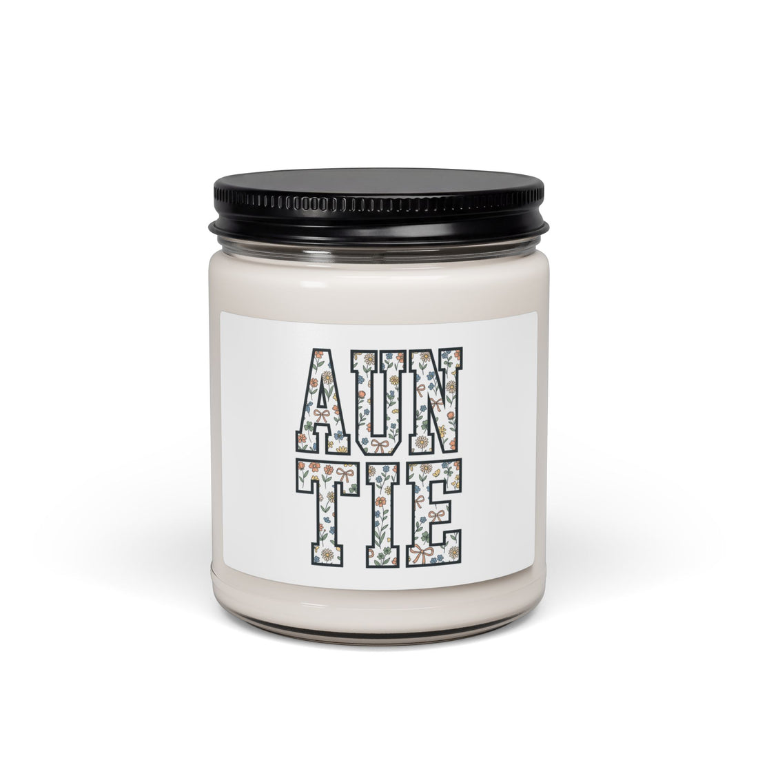 AUNTIE floral block letters Soy Candle, 9oz | Auntie candle