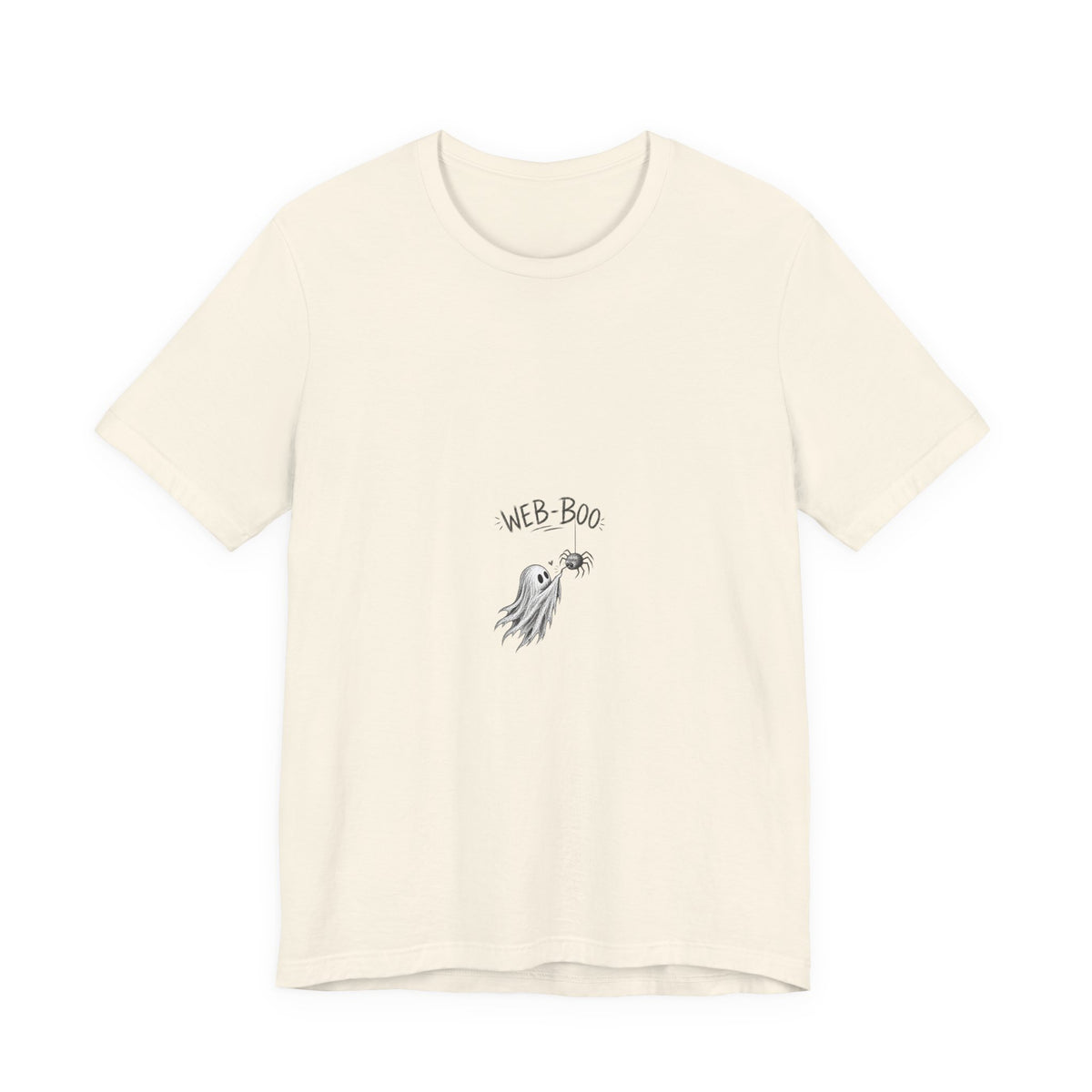 Web-Boo Ghost Tee — Cute Minimal Halloween Graphic T-Shirt
