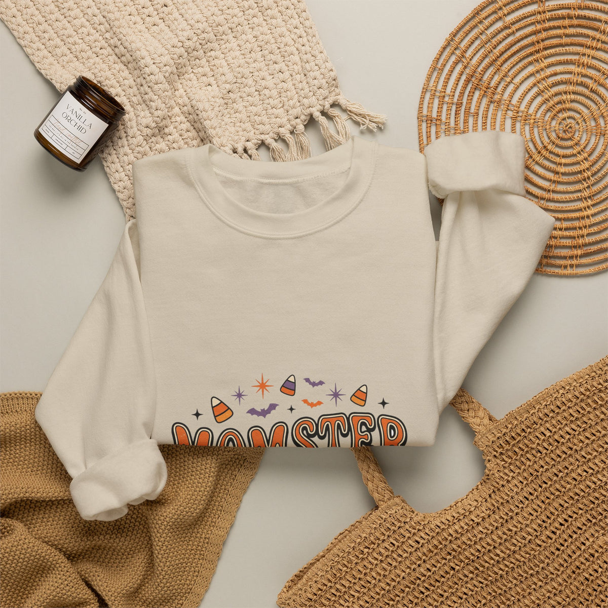 Momster Boo Crew sweatshirt | Halloween mom pullover, spooky lettering